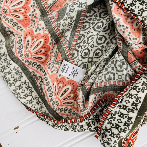 Cato Women's Plus Size 18/20W Boho Tunic Top Orange & Black Flowy Kaftan - Picture 3 of 4